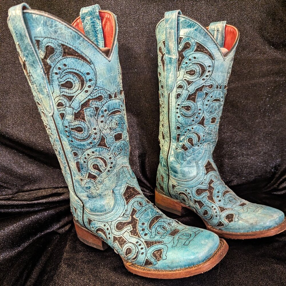 Ferrini Women's  Horseshoe Square Toe Boots Size 7